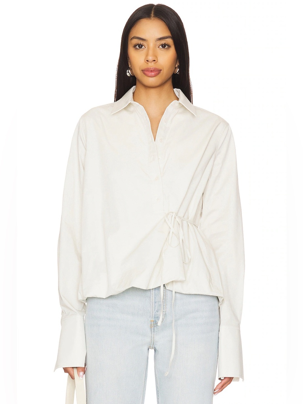 EAVES Bibas Shirt in Chalk S $179
